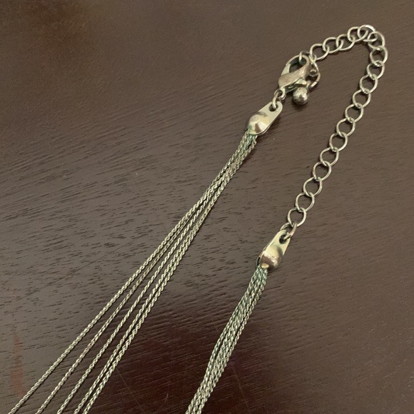 5-Strand Blue and White Beaded Necklace - Picture 3 of 3